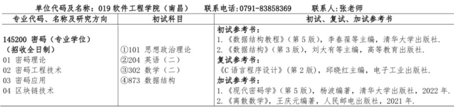 江西理工大学发布2026年硕士研究生招生简章，其中包括“密码”专业硕士研究生